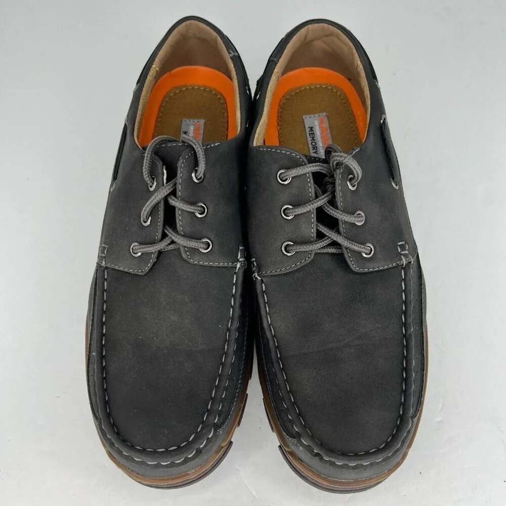 Hawke & Co Mens Dark Gray Lace Up Round Toe Low Top Size 10.5 Boat Shoes